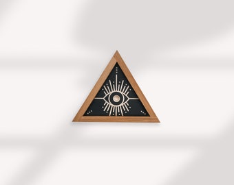ミニ壁掛け彫刻オールシーイングアイ3 - 三角形