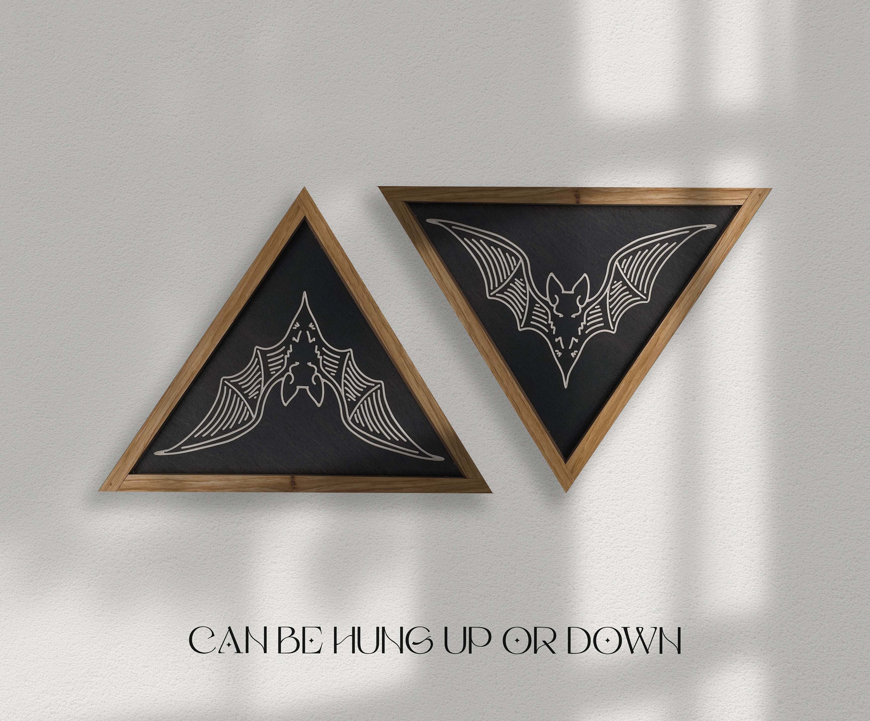 CARVED Outline Bat Triangle - Etsy