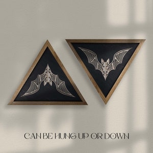 CARVED Wall Hanging Spooky Bat Triangle - Etsy
