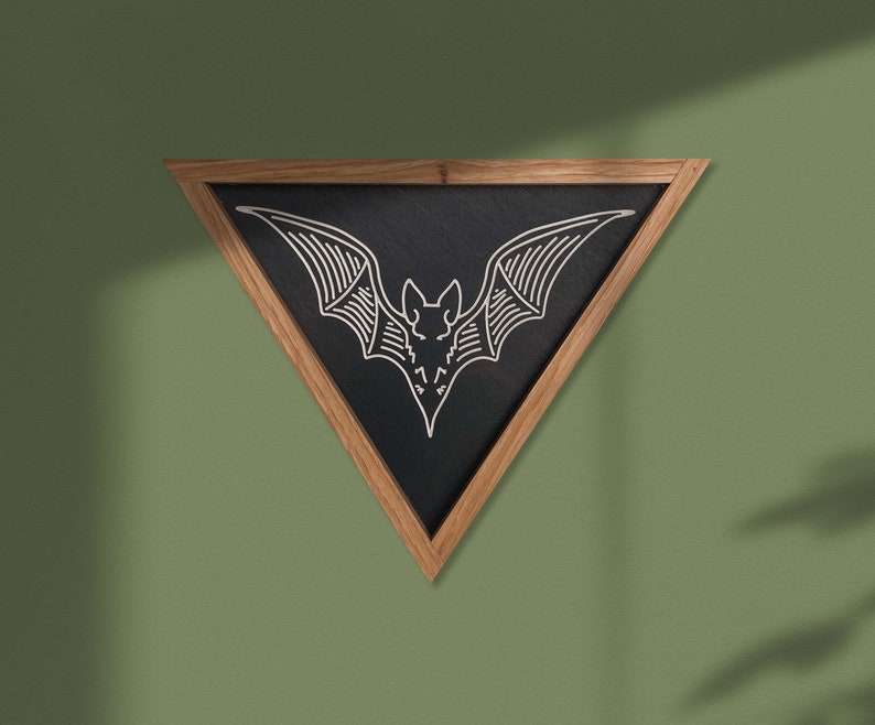 CARVED Outline Bat Triangle image 1