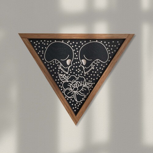 CARVED Wall Hanging Spooky Bat Triangle - Etsy