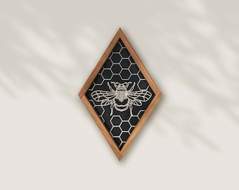 MINI Wall hanging CARVED Bee- Diamond