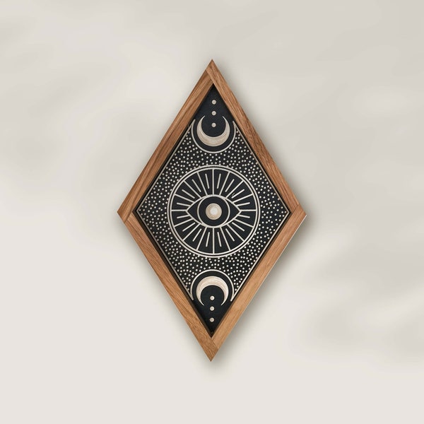 MINI Wall hanging CARVED Celestial Eye- Diamond