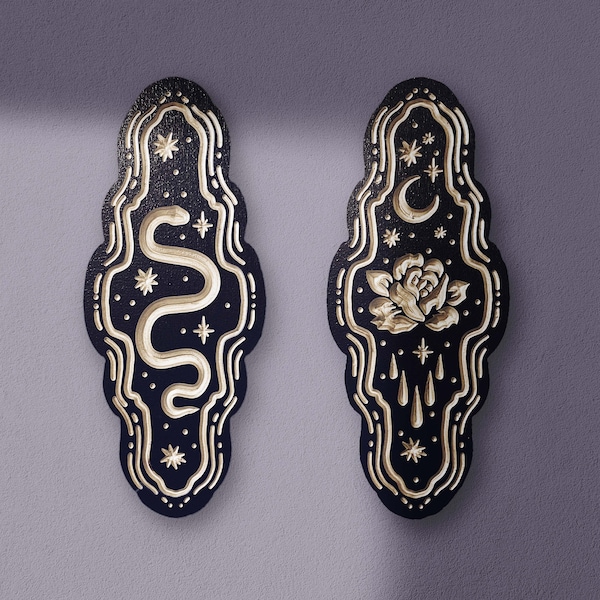 Woodcuts. Rose/Snake