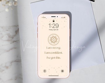 Celestial Inspirational Phone Wallpaper: Witchy Boho Design (Digital Download)