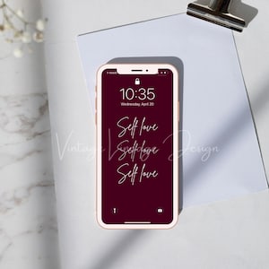 Self love phone wallpaper, iPhone background, inspirational wallpaper, digital download, gifts for her, minimalist art
