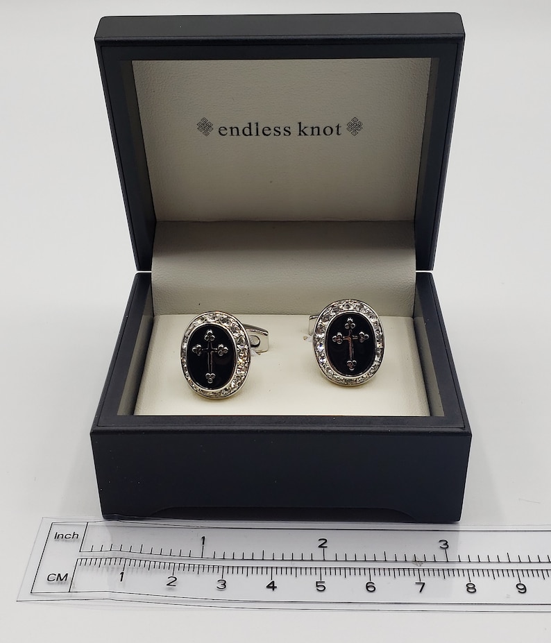 Men/'s ReligiousCross Cufflinks wBox