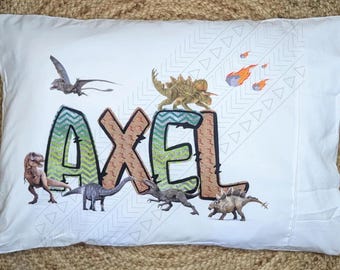 Personalized Dinosaur Pillowcase, Personalized Kids Pillowcase, Personalized Name, Gift For Kids, Kids Gift, Custom Pillowcase, Easter
