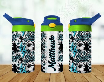 Soccer Personalized Kids Bottle, Birthday Gift, Custom Drinkware, Kids Water Bottle, Easter Basket, Sports, Summer, Christmas Stocking