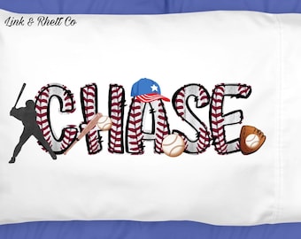 Personalized Baseball Pillowcase, Personalized Kids Pillowcase, Personalized Name, Gift For Kids, Kids Gift, Custom Pillowcase, Easter