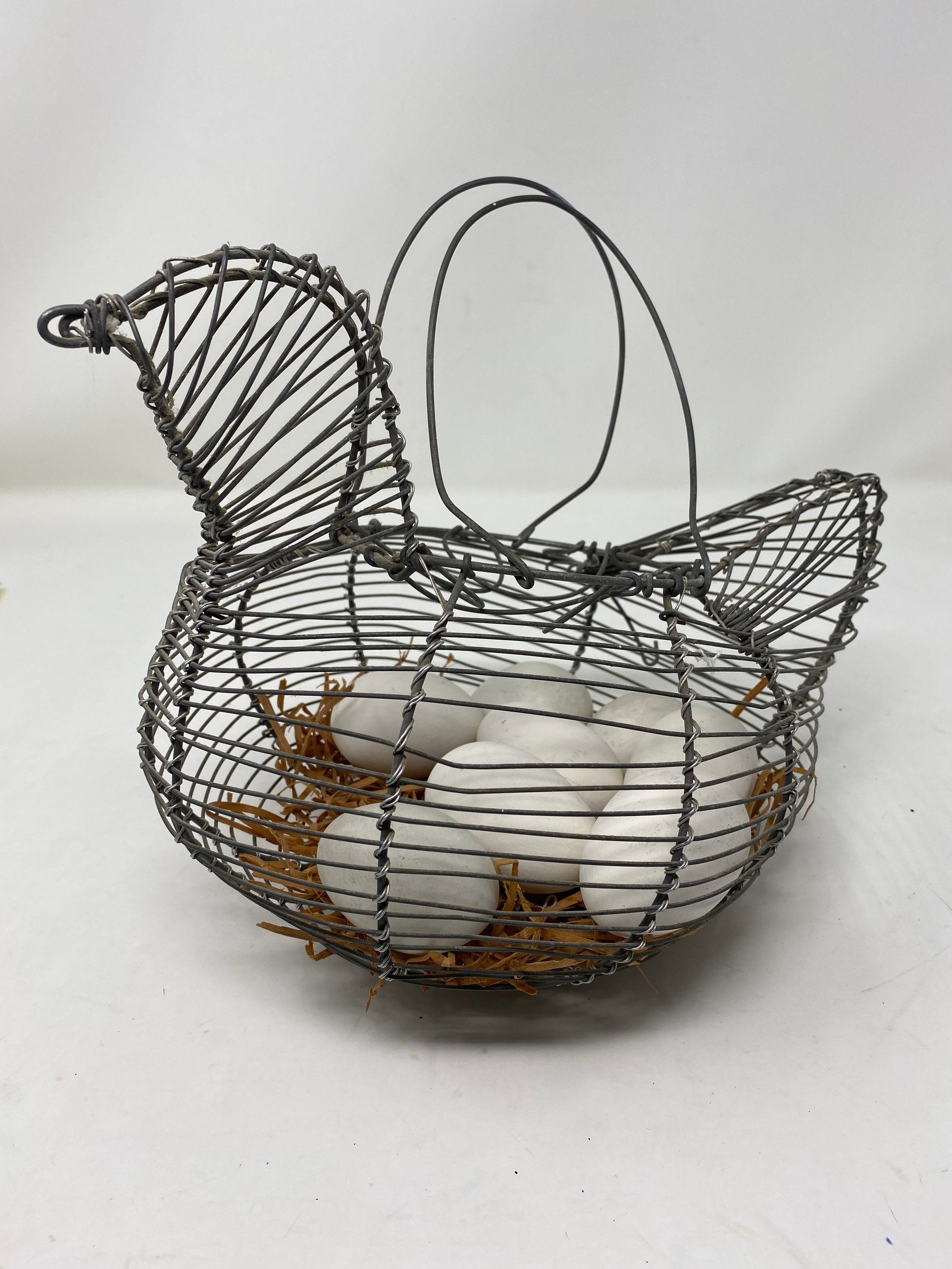 Vintage French Wire Egg Collecting Basket Chicken Wire Egg Etsy Ireland