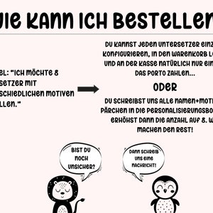 Kinder Korkuntersetzer mit Tierbilder personalisiert Für Kindergeburtstage, Gastgeschenke, Mitbringsel, Vereinsfeier, Hochzeit, Taufe Bild 6