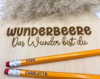 Bleistiftset mit Name personalisiert | Oldschool HB Stift mit Wunschgravur | Geschenk für Schüler |
