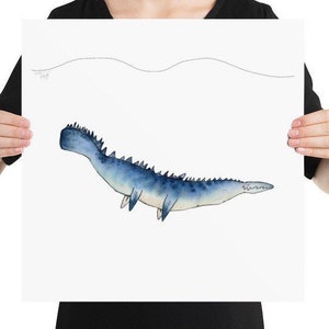 Original Mosasaur Illustration, Giclee Print