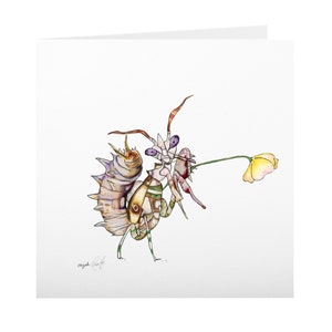 Mante fleurie, carte vierge