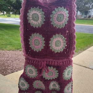 Flower Crochet Shortalls Romper Jumpsuit. Handmade Shortalls. Crochet Overalls. Granny Square Shortalls. Granny Square Romper. Handmade.