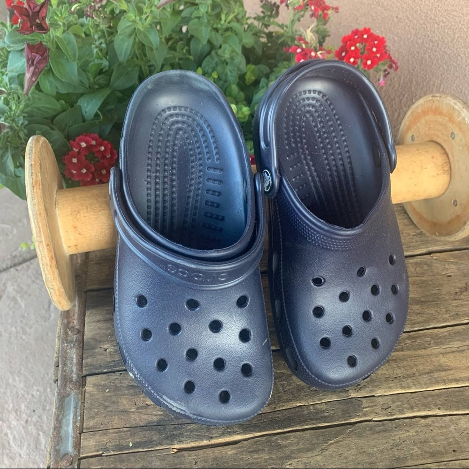 CROCS Navy Blue Slip/ons/clogs | Etsy