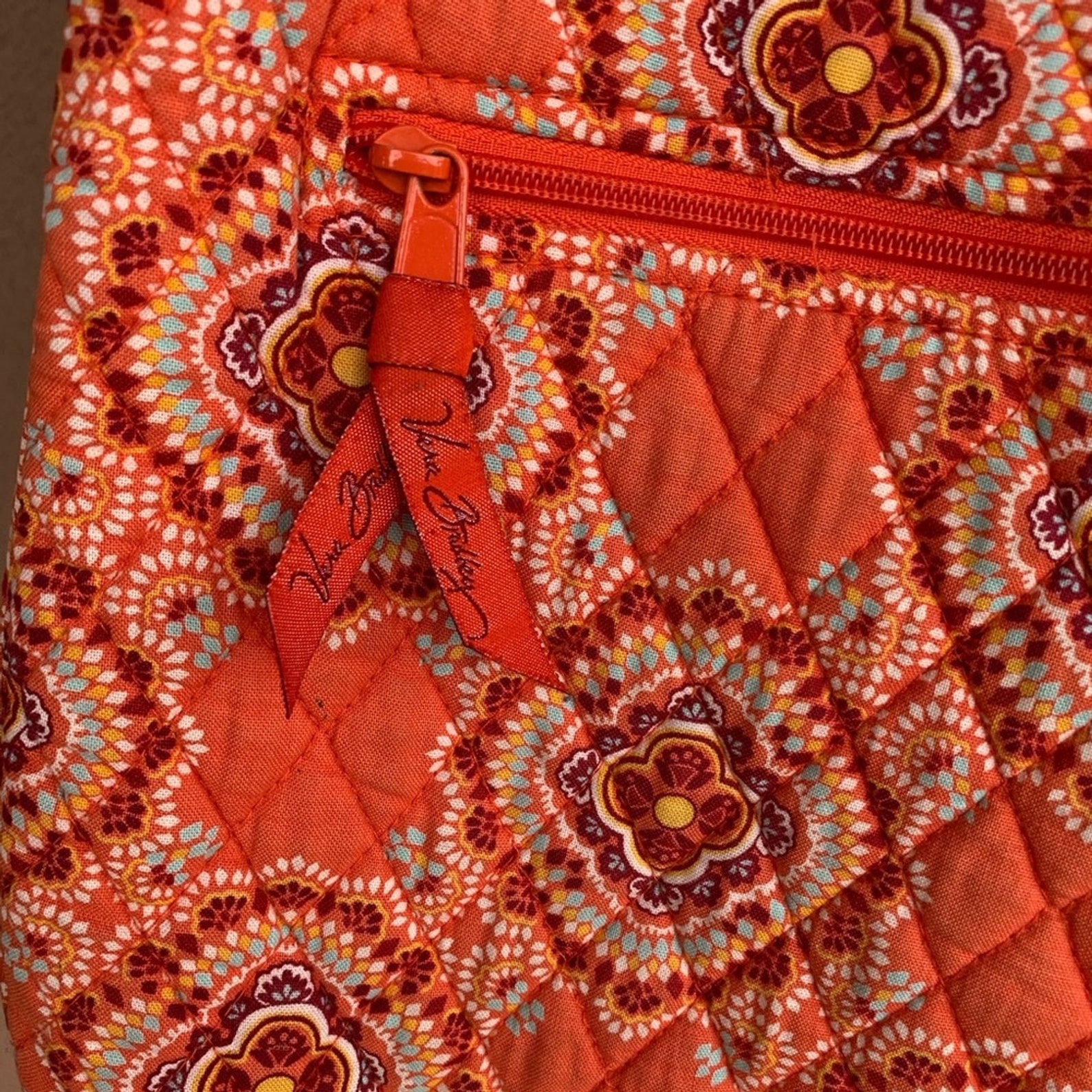 Vera Bradley Orange Pattern Crossbody Purse Etsy