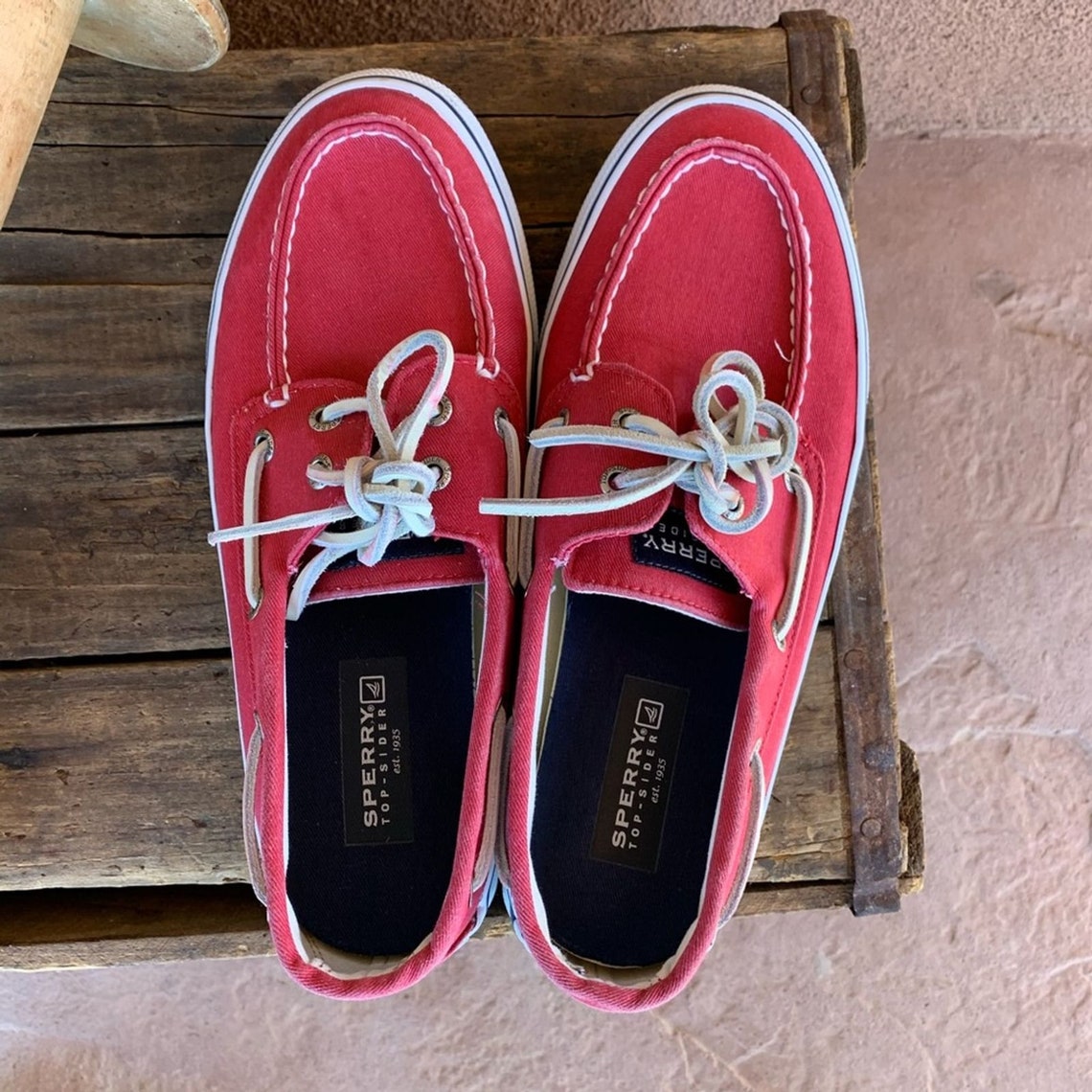 Sperry TopSider Red Boat Shoes Etsy