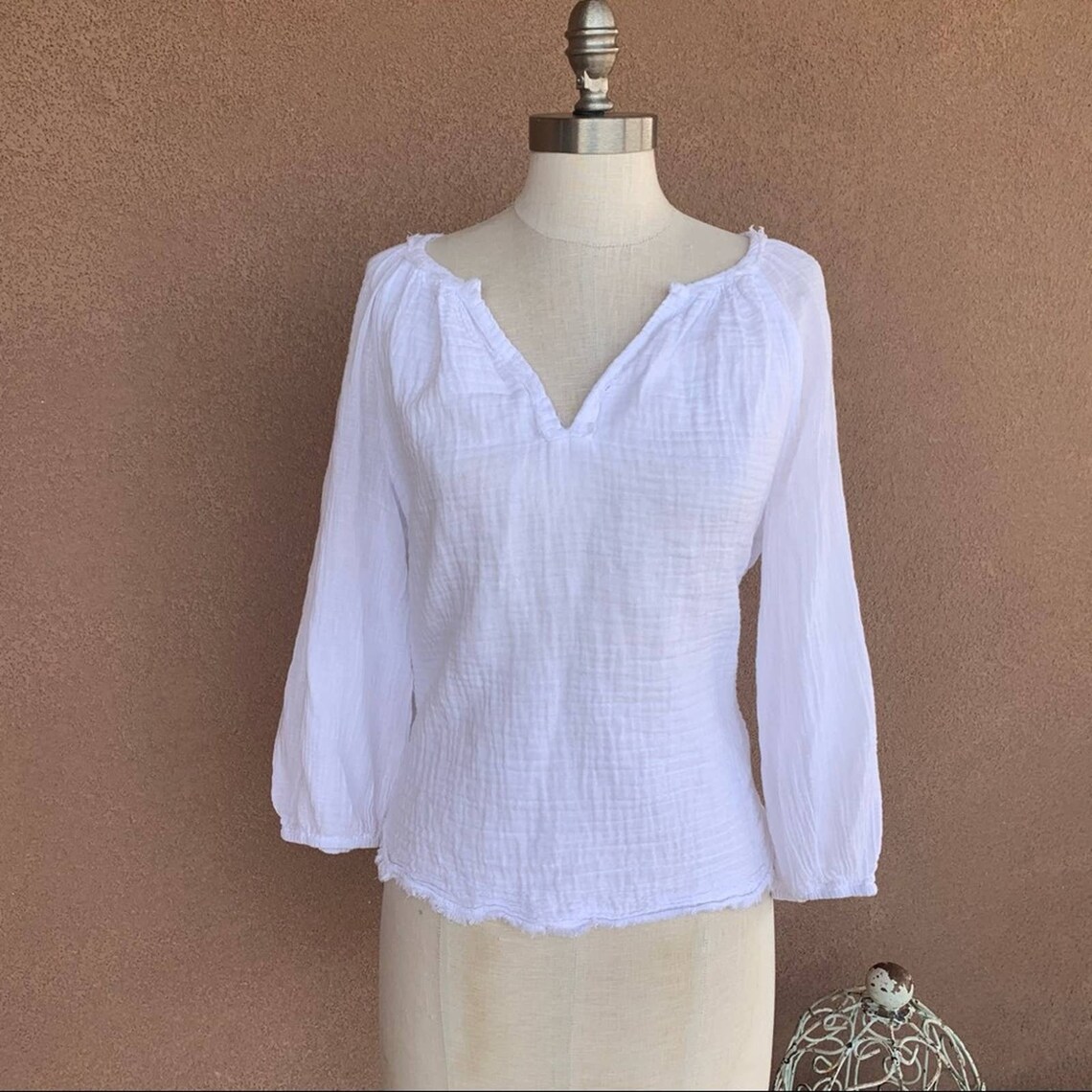 Velvet Cathy Cotton Gauze Peasant Blouse Etsy