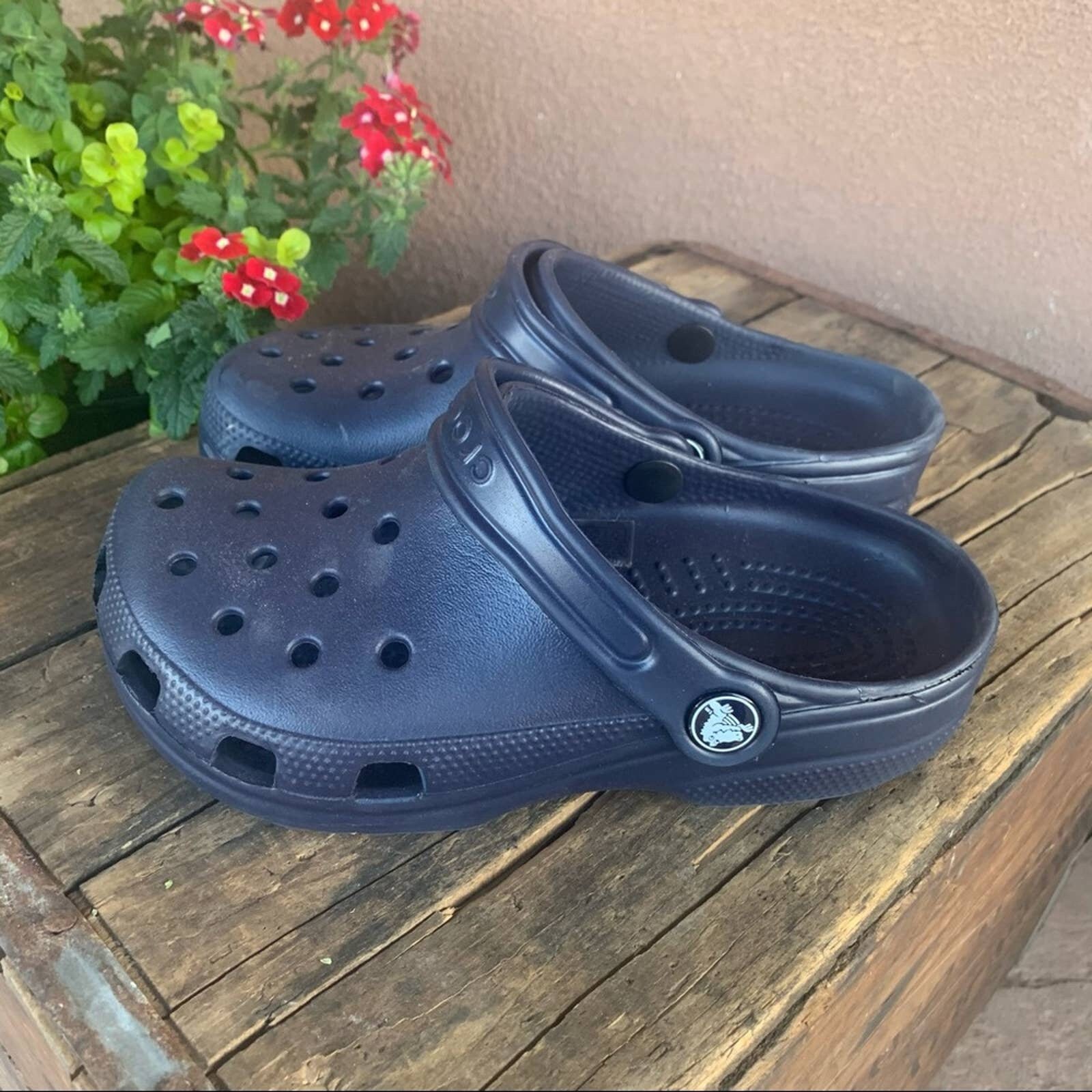 CROCS Navy Blue Slip ons clogs Etsy