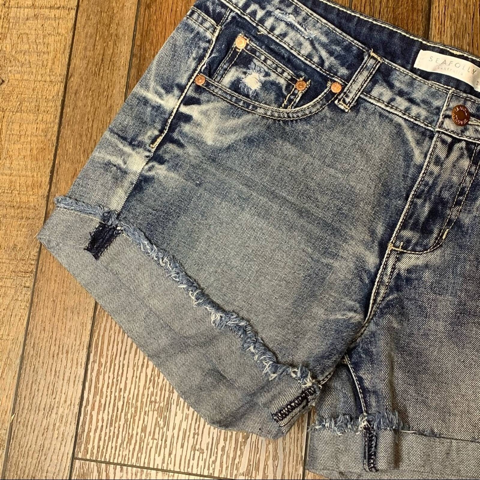 Seafolly Ridge Denim Jean Shorts Etsy