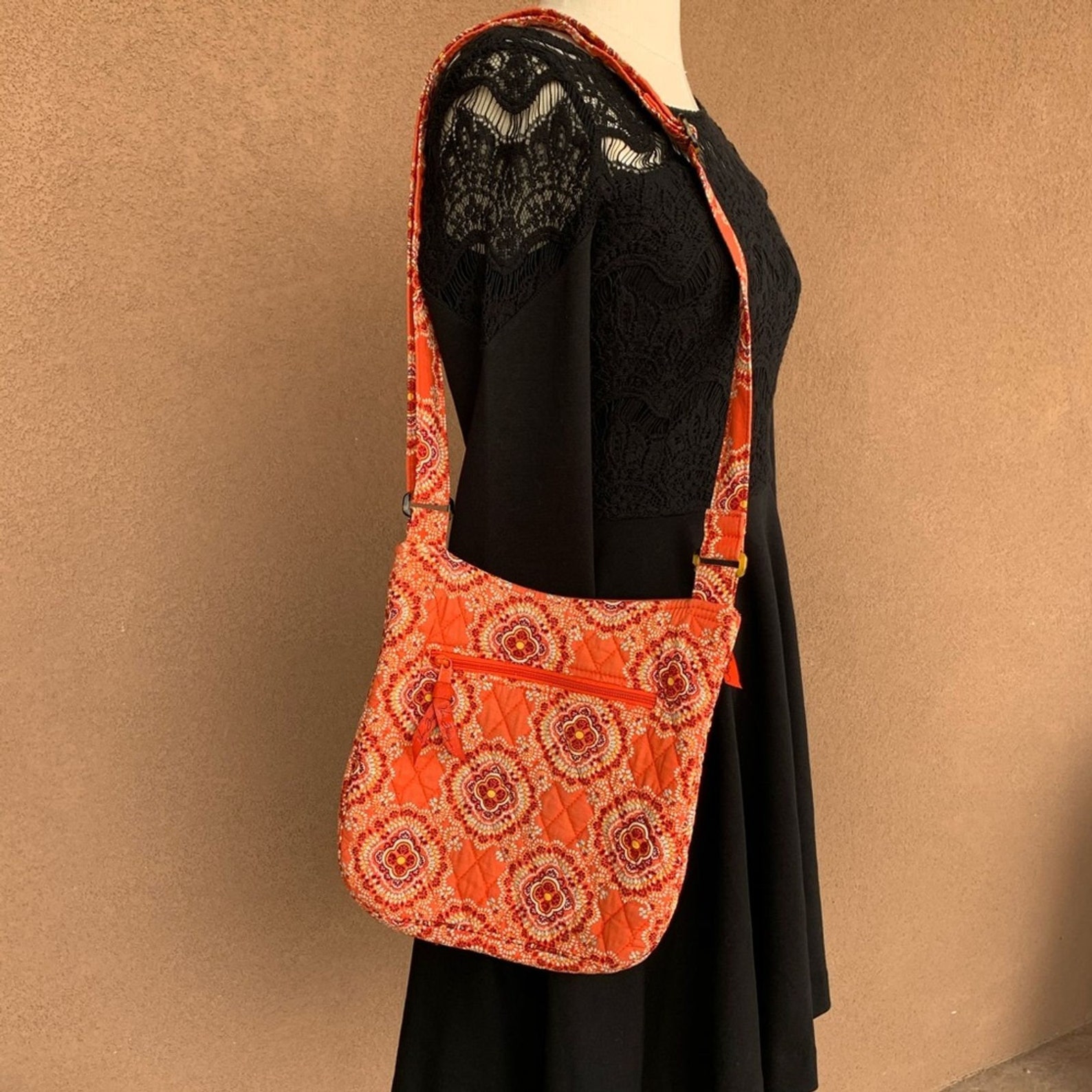 Vera Bradley Orange Pattern Crossbody Purse Etsy