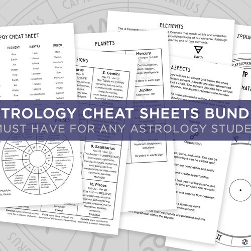 Astrology Cheat Sheets Digital Grimoire Pages Printable - Etsy