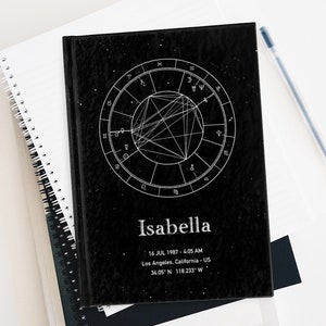 Astrologie Birth Chart Journal Relié. Thème natal. Signes du zodiaque. Cosmic Witchy Gift Sketchbook. Livre des Ombres Grimoire. Big three cadeau