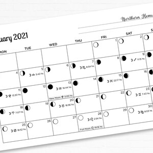 2023 Lunar Calendar Astrology Planner. Monthly Moon Phases - Etsy