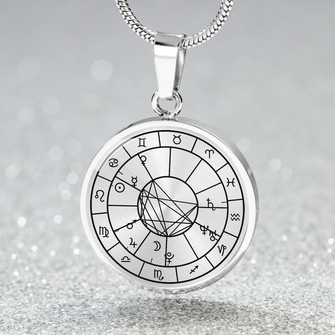 Astrology Birth Chart Necklace Personalized Pendant. Zodiac Etsy