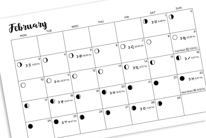 2020 & 2021 Printable Lunar Calendar. Monthly Moon Phases ...