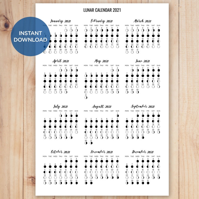 2023 Lunar Calendar Printable Moon Phases Lunar Cycles Etsy 2023 Lunar Calendar Printable Moon Phases Lunar Cycles Etsy