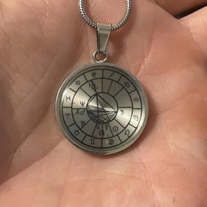 Colar de Mapa Astral de Prata Astrologia Pingente Personalizado. Joias de Signos do Zodíaco. Presente de aniversário. Presente de Bruxa de Mapa Astral Dia das Mães