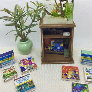 Miniature Dollhouse Books on Aquariums and Fish