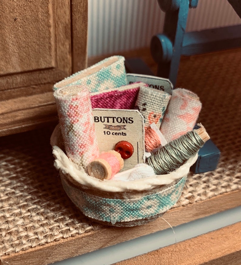 Miniature Dollhouse Sewing Baskets Etsy