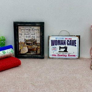 Miniature Farmhouse Sewing Room Signs