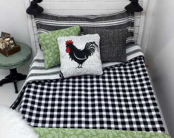 Miniature Dollhouse Farmhouse Bedding