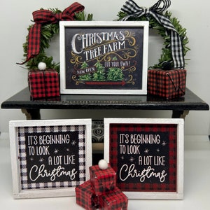 Miniature Dollhouse Farmhouse Christmas Signs