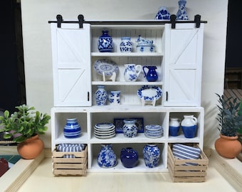 Miniature Dollhouse Farmhouse Cabinet Shelf