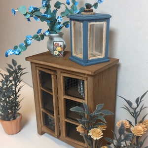 Miniature Dollhouse Farmhouse Pie Safe Cabinet