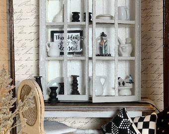 Miniature Dollhouse Farmhouse China Cabinet