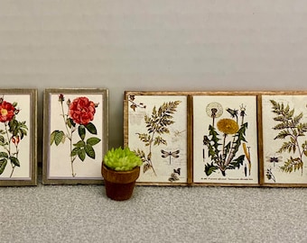 Miniature Vintage Inspired Floral Wall Hangings