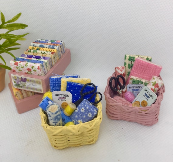 Miniature Dollhouse Sewing Baskets Etsy