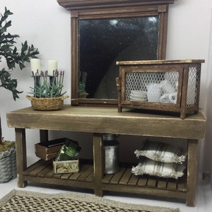 Miniature Dollhouse Farmhouse Console Table
