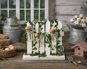Escena de jardín en miniatura