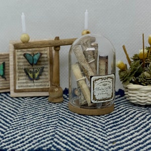 Miniature Vintage Maps in Glass Dome