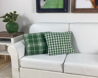 Miniature Dollhouse Set of Christmas Pillows