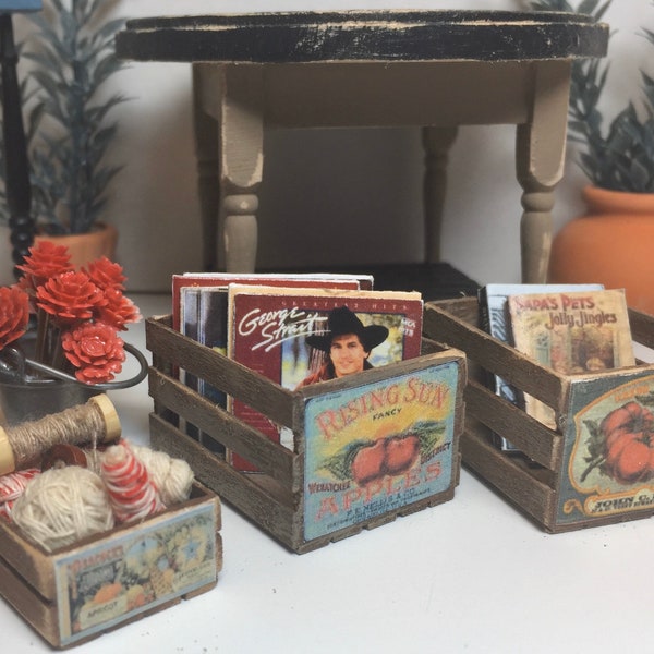 Miniature Dollhouse Rustic-Looking Farmhouse Crates