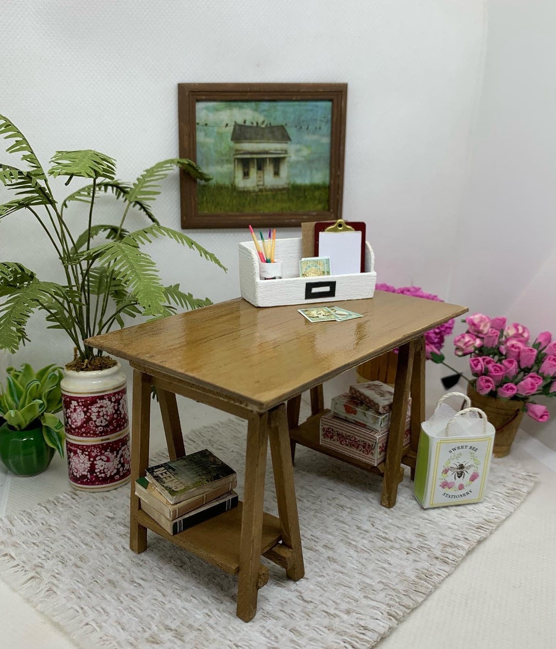 Miniature Farmhouse Desk Etsy